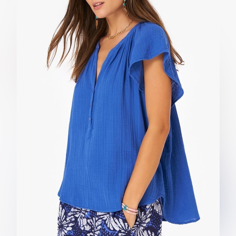 Xirena Kimber Top in Marine Life Blue - XS